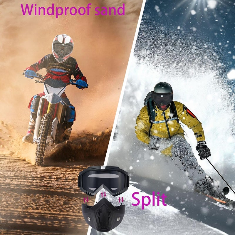 PLOOTA Motorcycle Face Mask Full Face,Dirt Bike Goggles Motocross, ATV, Offroad, Riding Racing Goggles for Men Women - Image 2